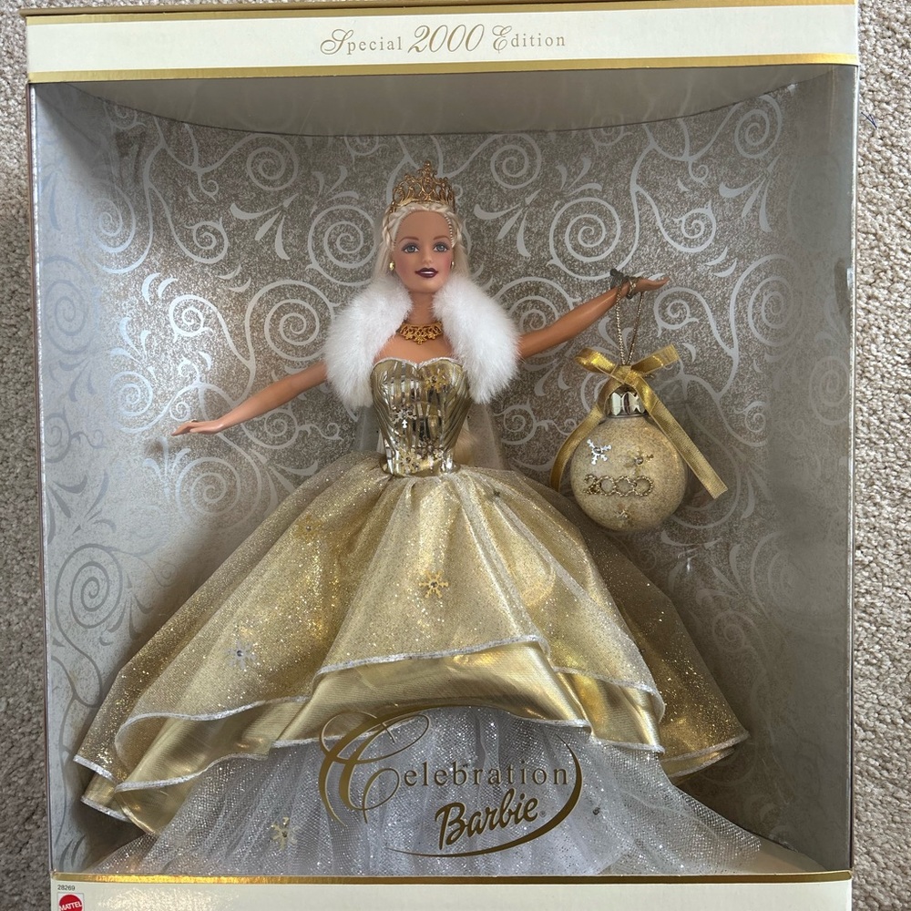 Barbie in Gold and White Gown with Crown